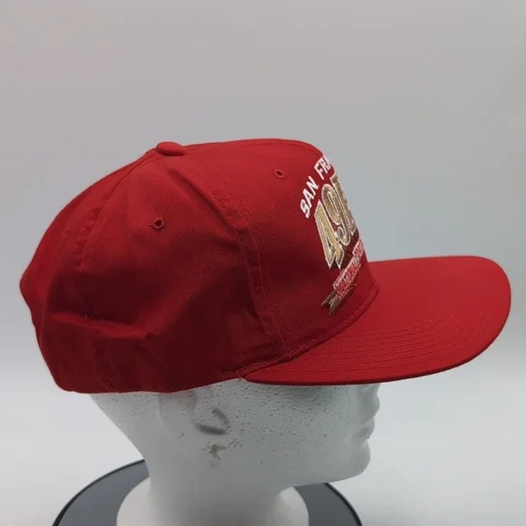 Starter|NWT Vintage NFL San Francisco 49ers Red Sports Cap Snap Back Green Brim - Picture 3 of 12